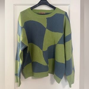 Bailey 44 Abstract Green and Blue Sweater